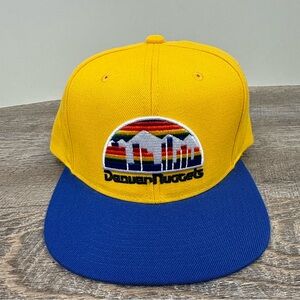 NEW Men's Denver Nuggets Core Basic Gold/Royal HWC Mitchell & Ness Snapback Hat